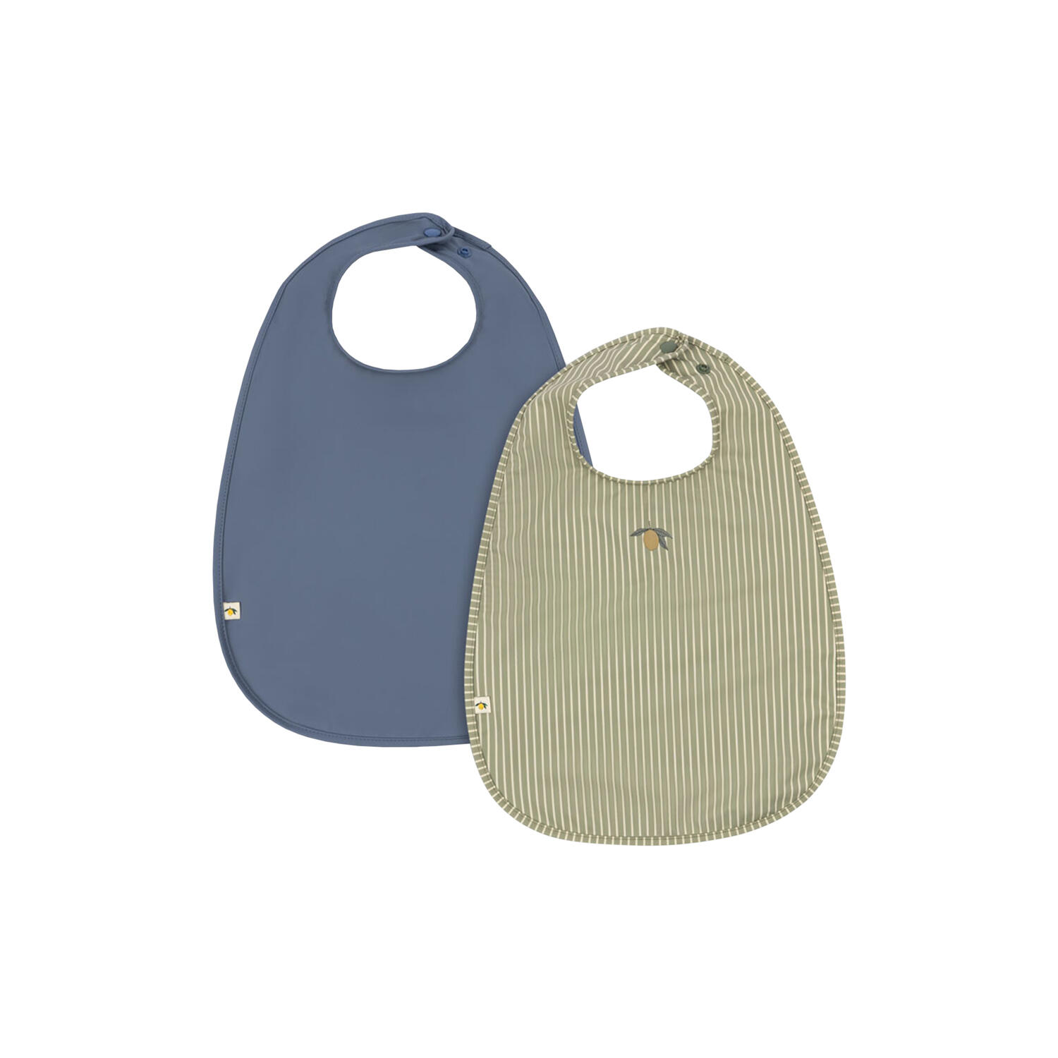 2 Pack Dinner Bib, tea stripe/flint stone