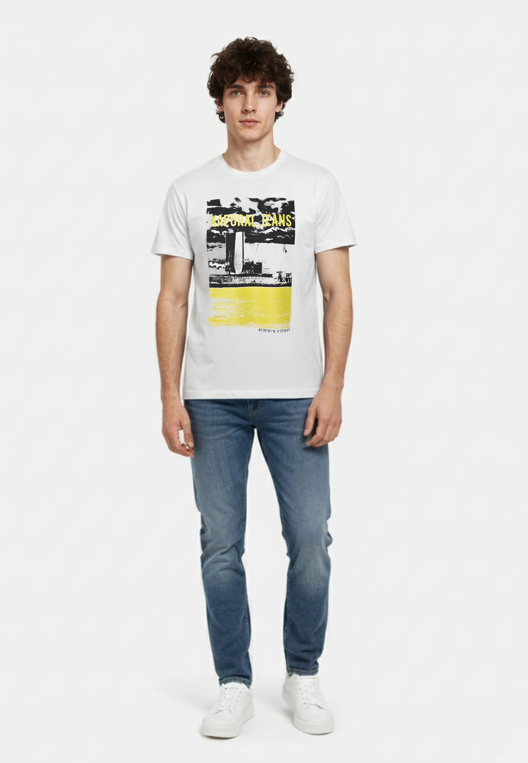 T-shirt manches courtes regular blanc coton DOCK