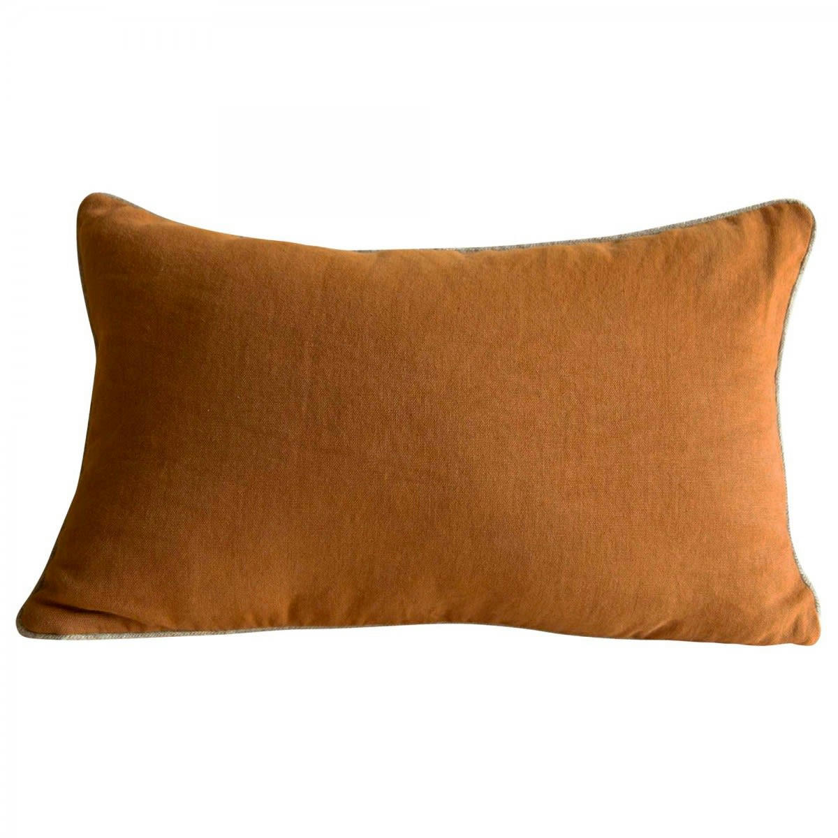 SMALA - Coussin en lin marron caramel 40x65