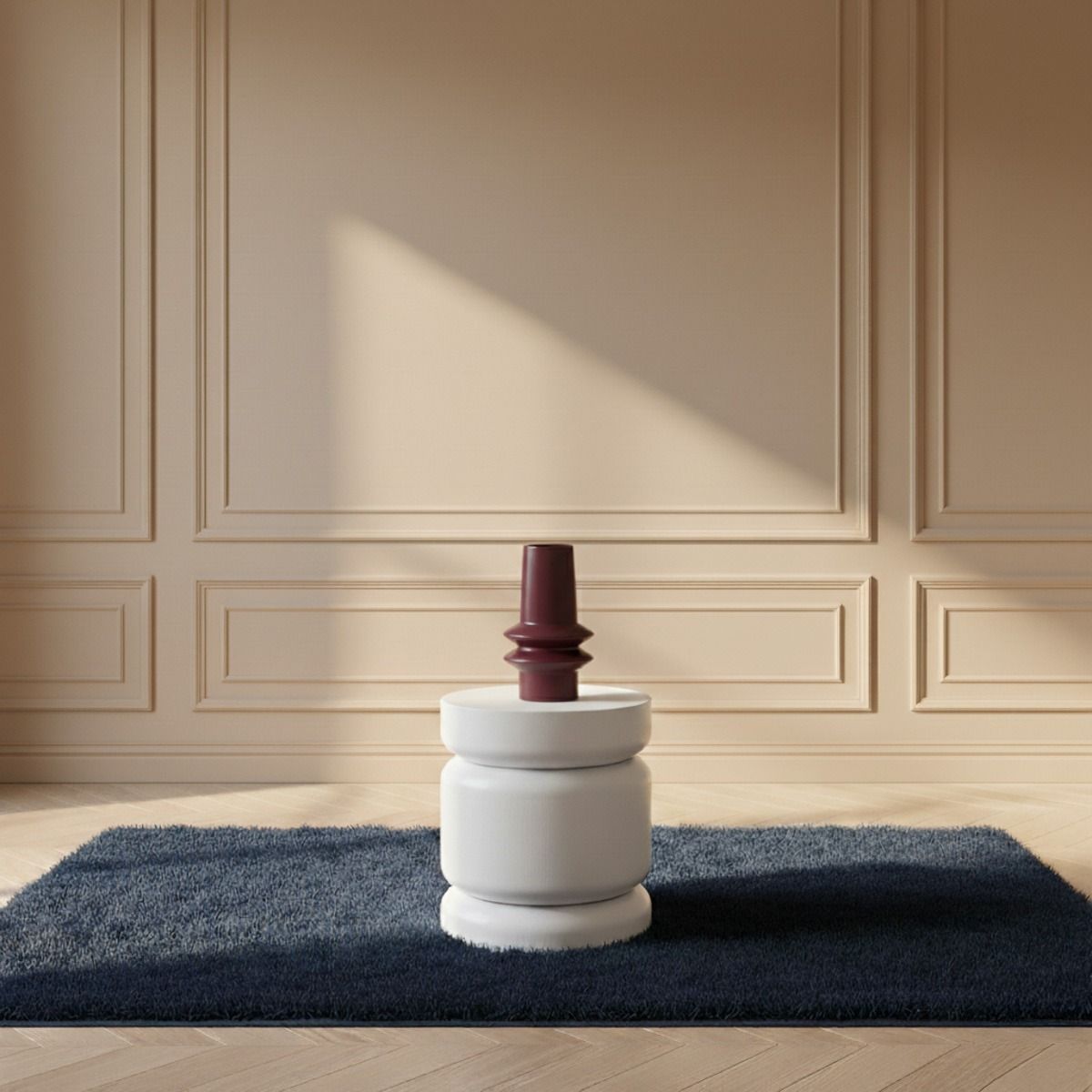 Stolik kawowy NIGRUM drewniany biały 32x32x40 cm