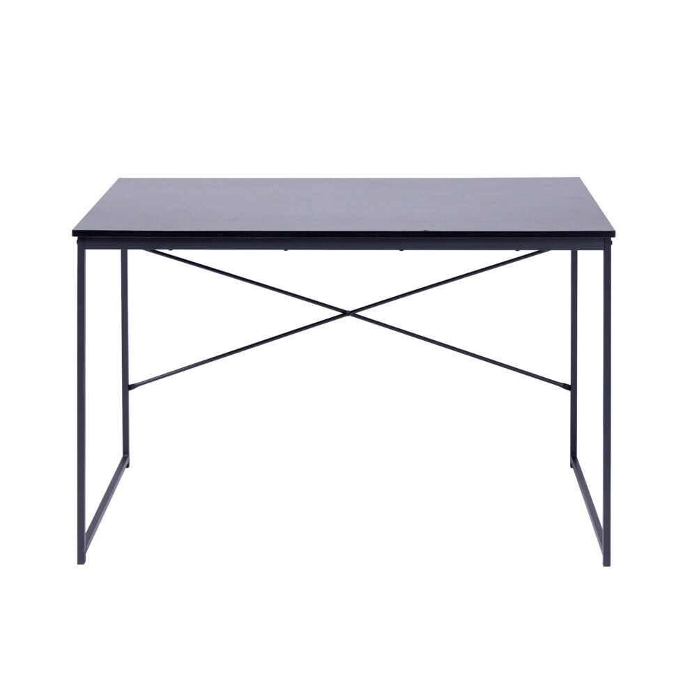 Bureau rectangulaire Delta métal et bois noir 120x60xH75cm