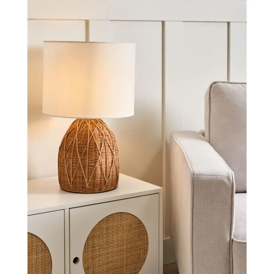 NILWALA - Tafellamp - Natuurlijk - Rotan