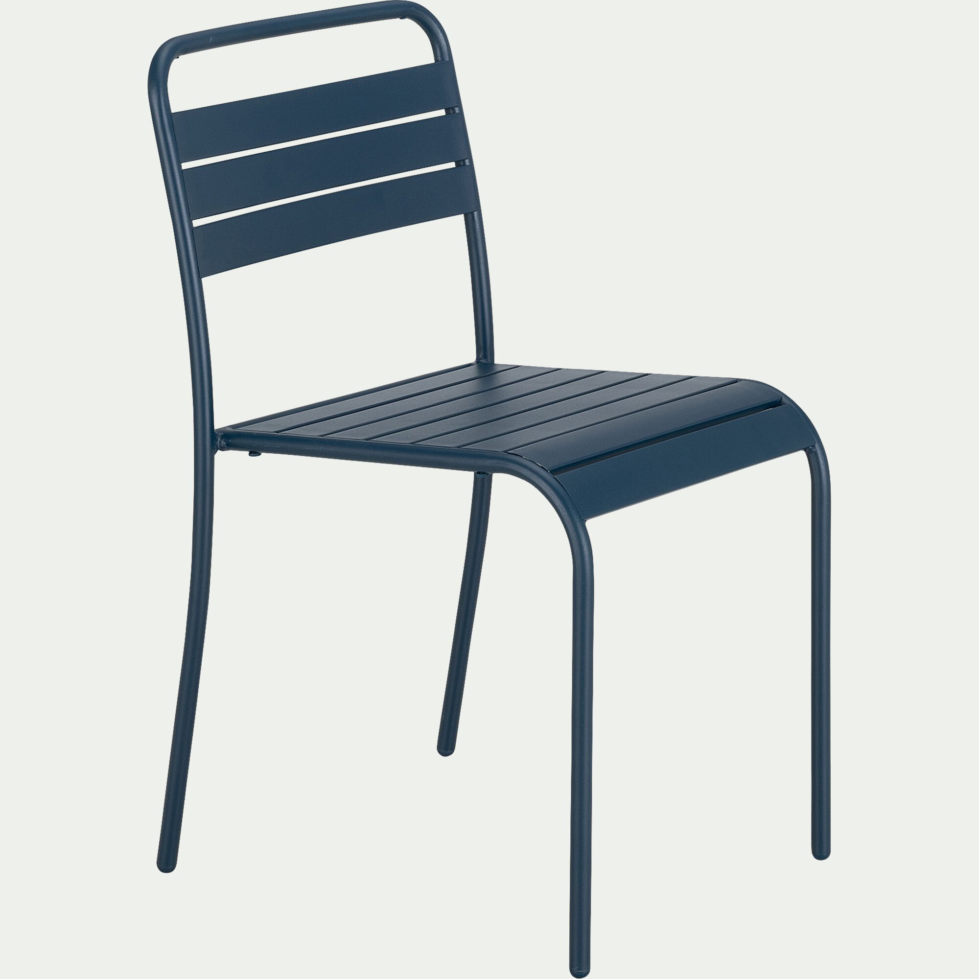 SOURIS - Chaise de jardin empilable en acier - bleu figuerolles