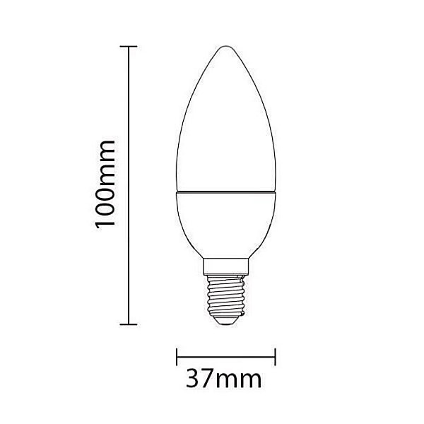 Ampoule E14 LED 6W 220V C37 180 Dimmable - Unité / Blanc Neutre 4000K - 5500K