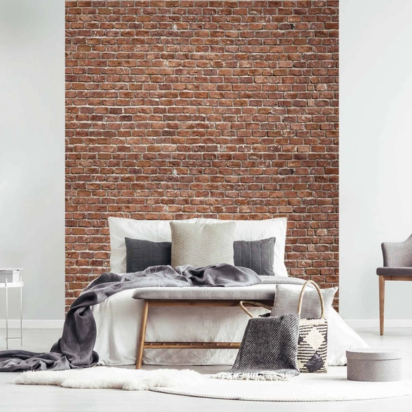 Vliestapete »Brickwall«, Steinwand, rot/weiß, matt