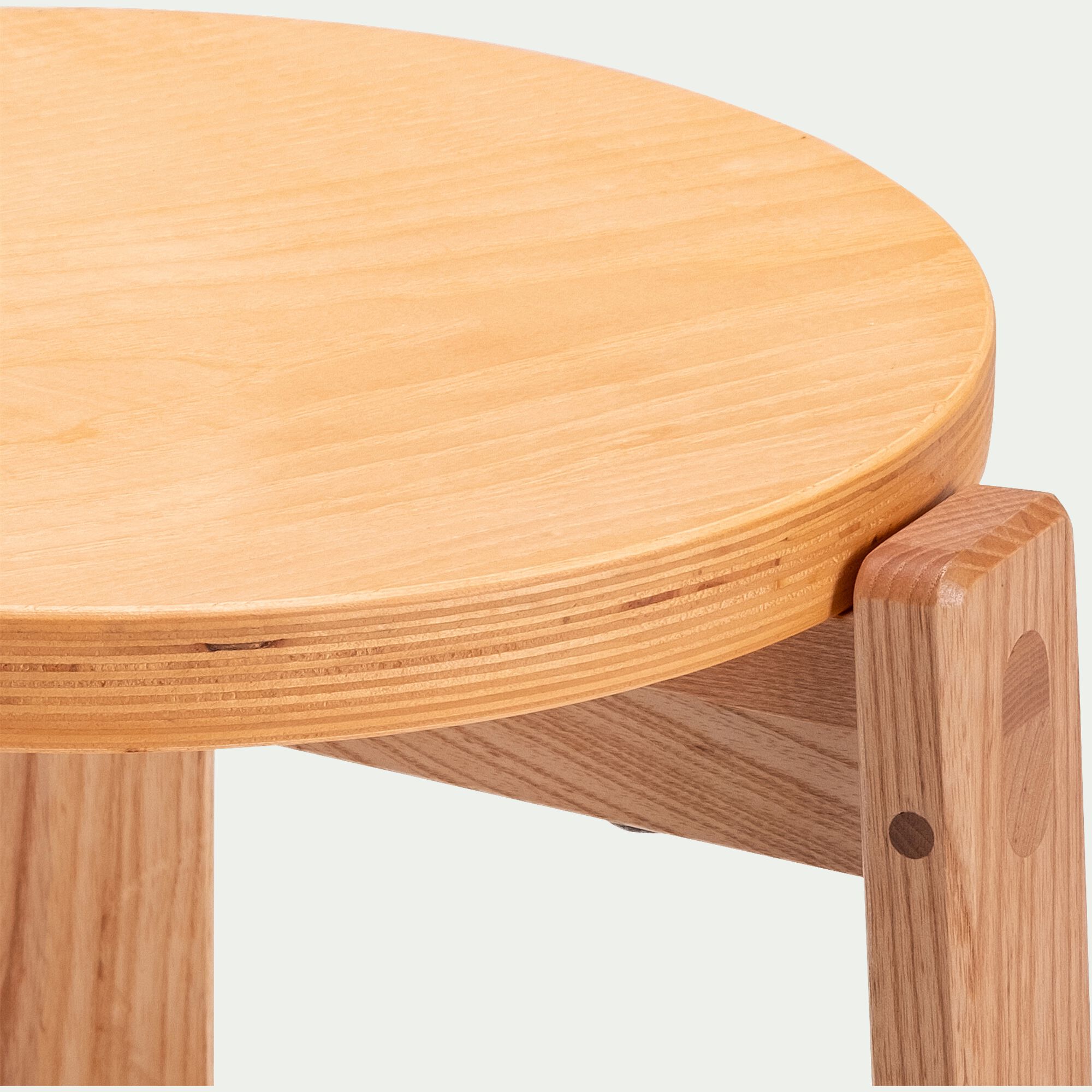 LUNEL - Tabouret bas en bois de frêne H45cm - naturel