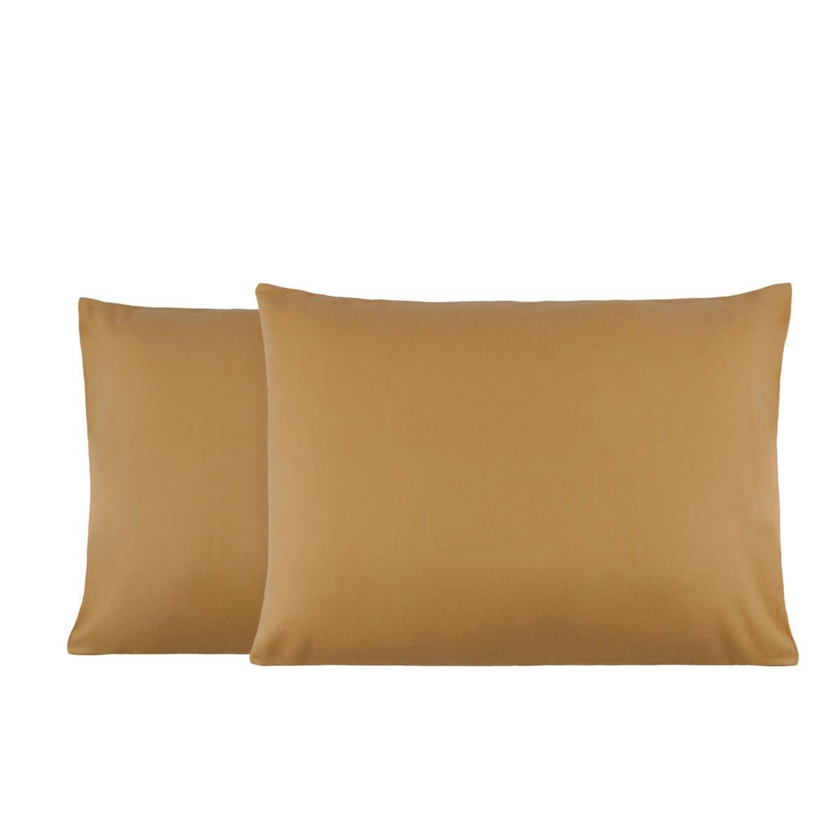 TOUDOUX - Lot de 2 Taies d'oreiller en Molleton Cappuccino 65x65 cm