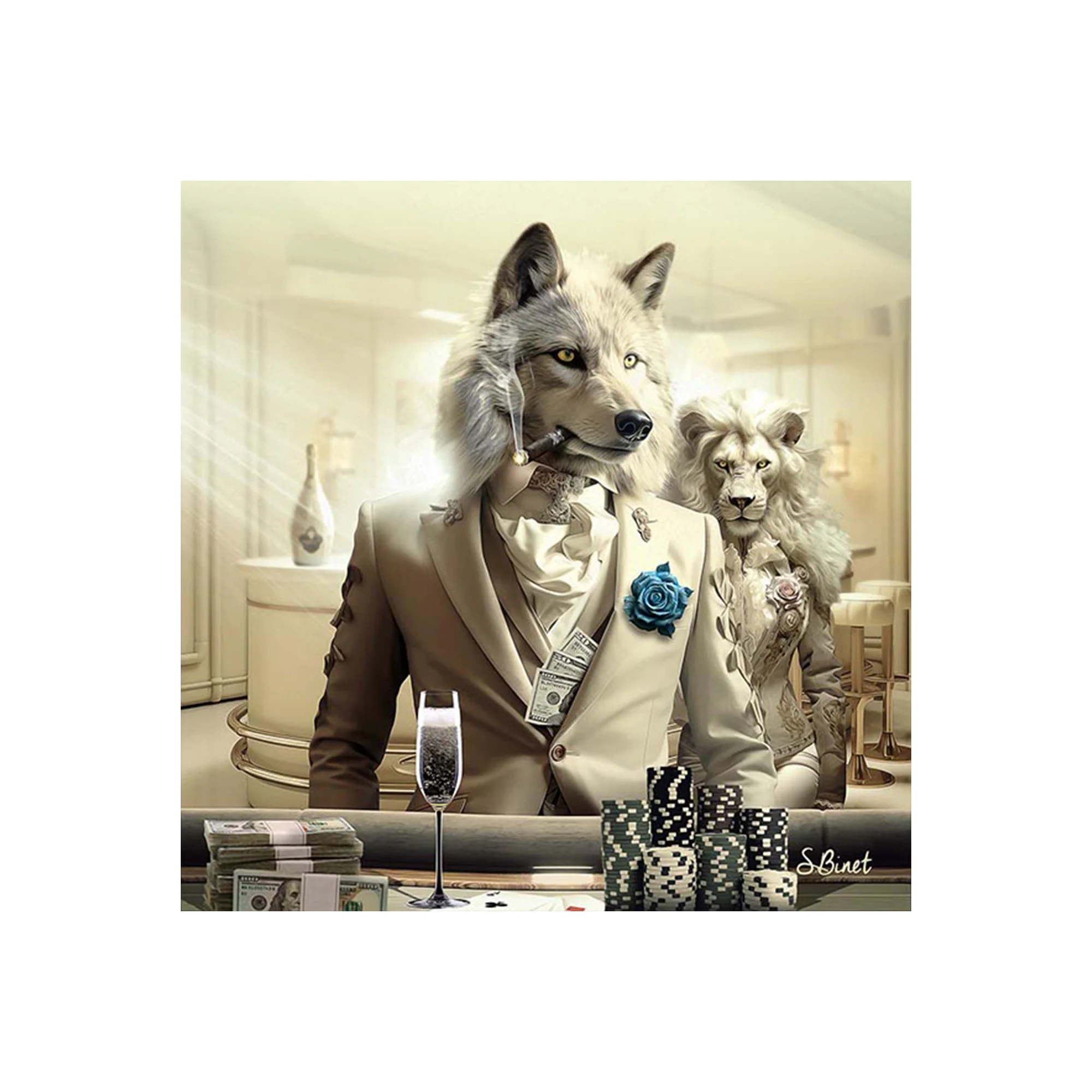 Tableau BINET LOUP LUXURY coloris noir