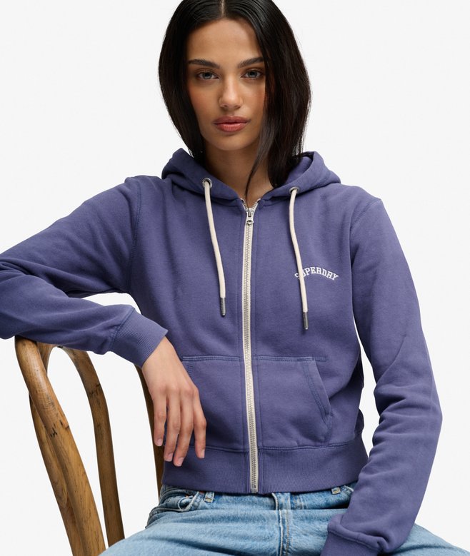 Essential Logo Cropped Zip Hoodie
