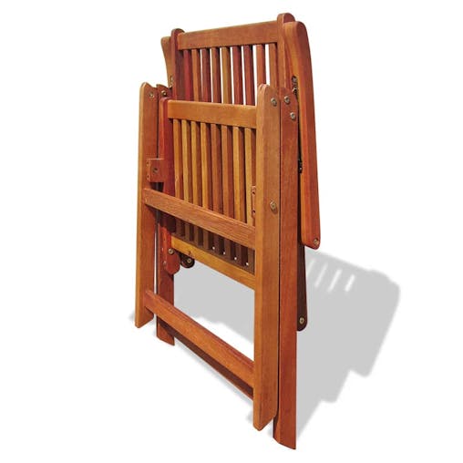 NNEVL Folding Garden Chairs 2 pcs Solid Acacia Wood Brown