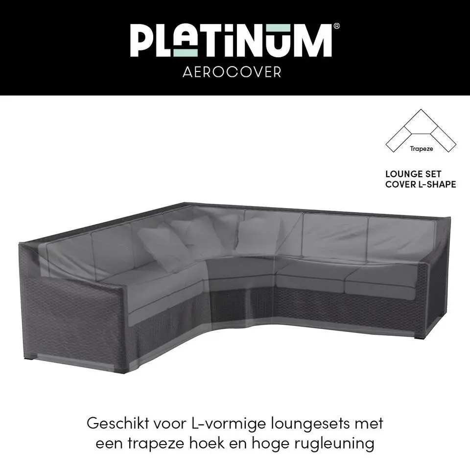 Platinum Aerocover loungesethoes 255x255x90x65 cm - L-vorm trapeze