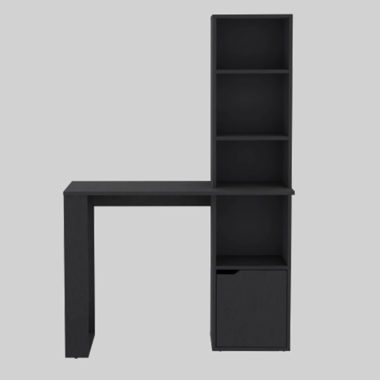 Engineered Wood Desk with Bookshelves and Single-Door Cabinet, Compact Workstation for Small Spaces