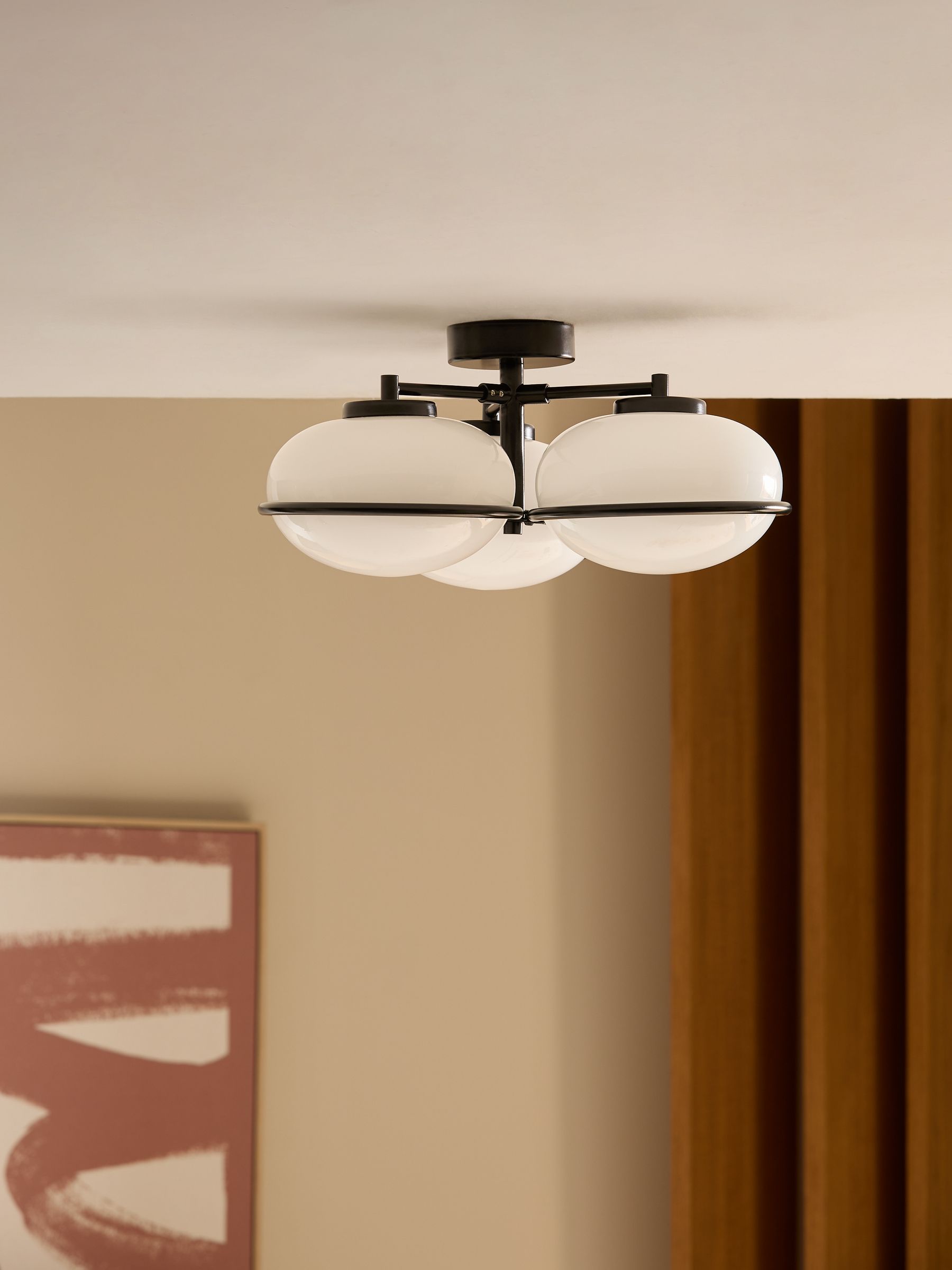 3 Light Flush Piper Light in Black
