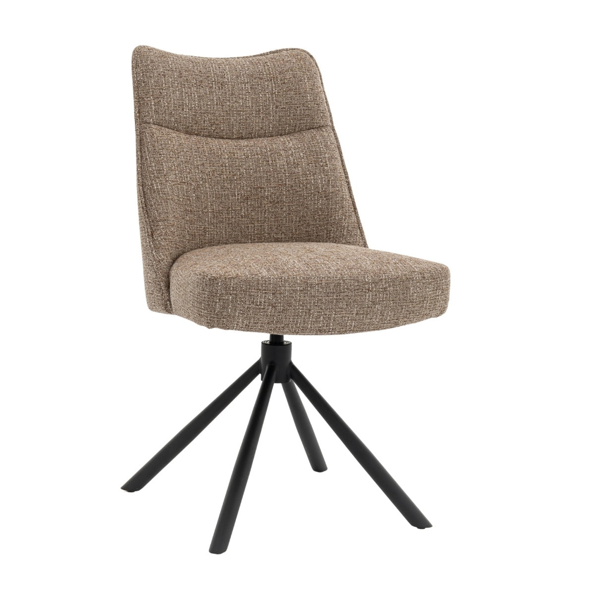DÉJA Living Eetkamerstoel Meau - Taupe/Zwart - Draaibaar - Set van 2