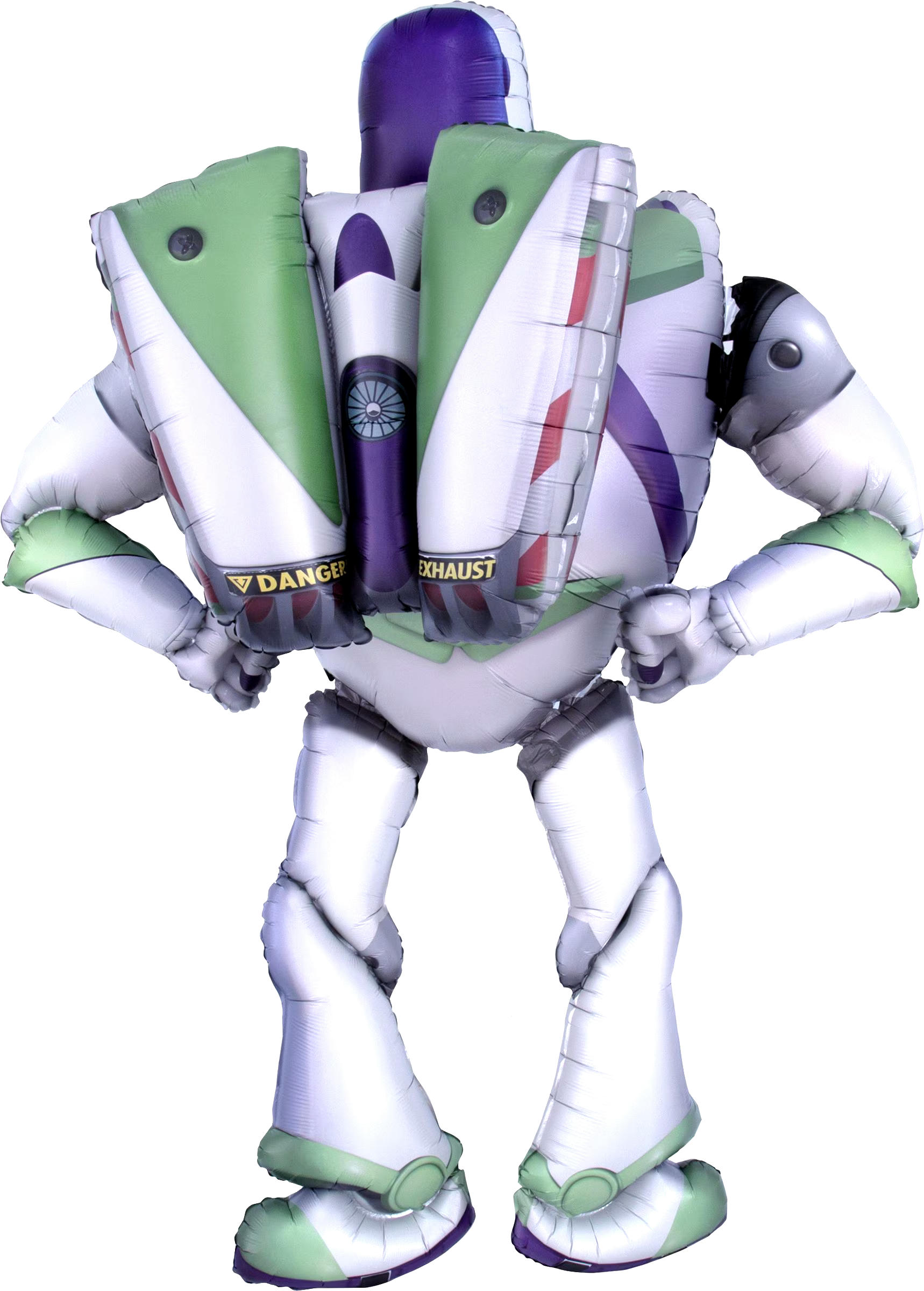 Disney Pixar Toy Story Buzz Lightyear Satin Giant Gliding Air-Walker Foil Balloon, White/Green, 62-in, Helium Inflation & Ribbon Included for Birthday