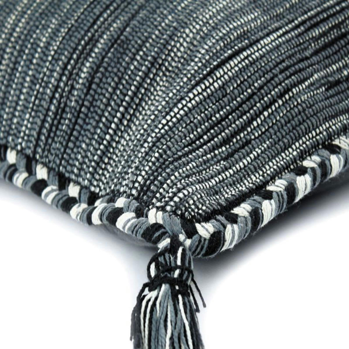 SAHARA - Coussin 100% coton tissé et tressé gris 70x70