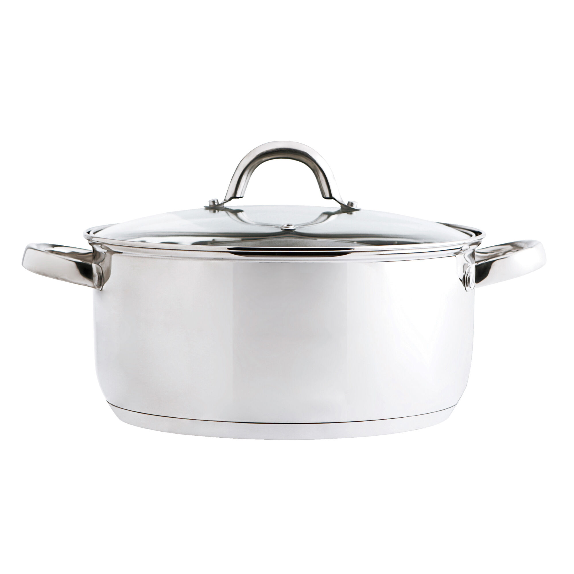 Caçarola em inox com tampa vidro 26cm