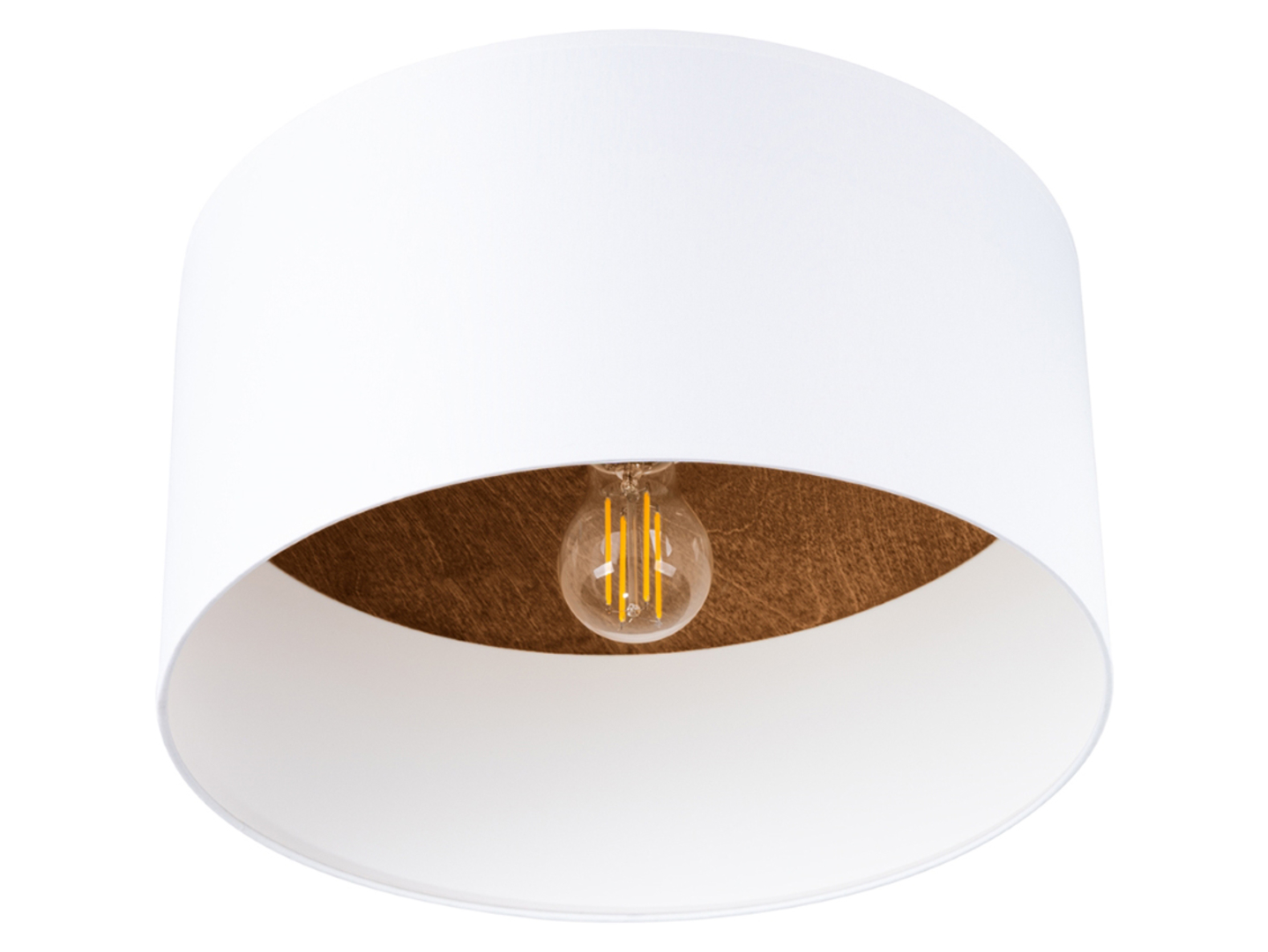 Lampa sufitowa Telesto tkaninowa biała
