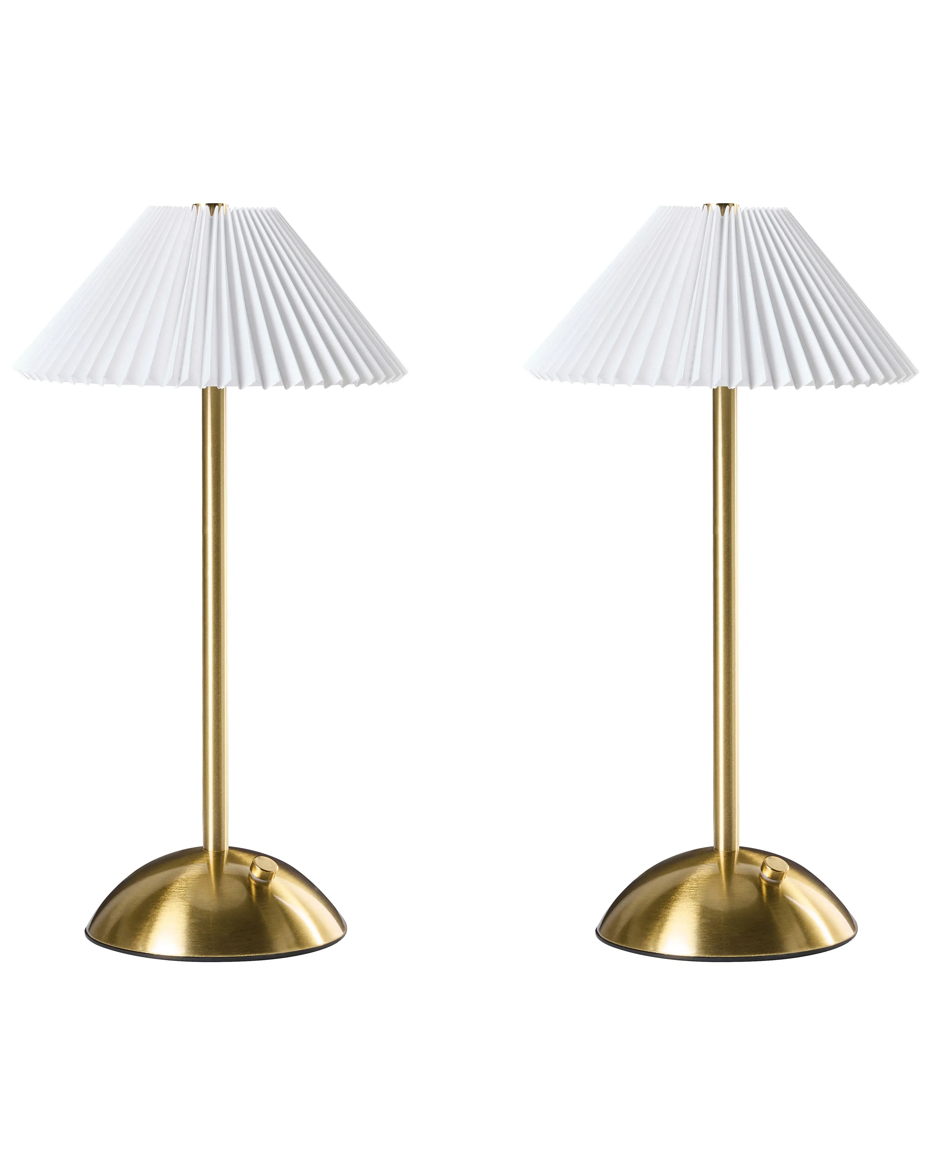 Set of 2 Wireless LED Table Lamp RUBA with Dimmer Metal Gold