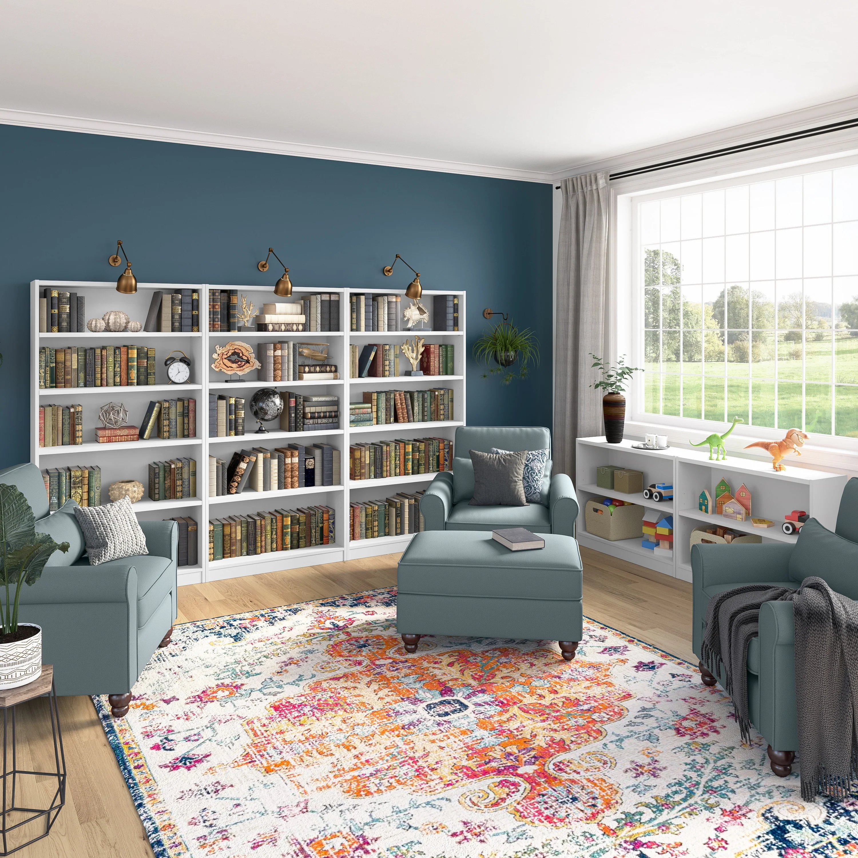 Universal Tall 5 Shelf Bookcase Storage by Bush Furniture