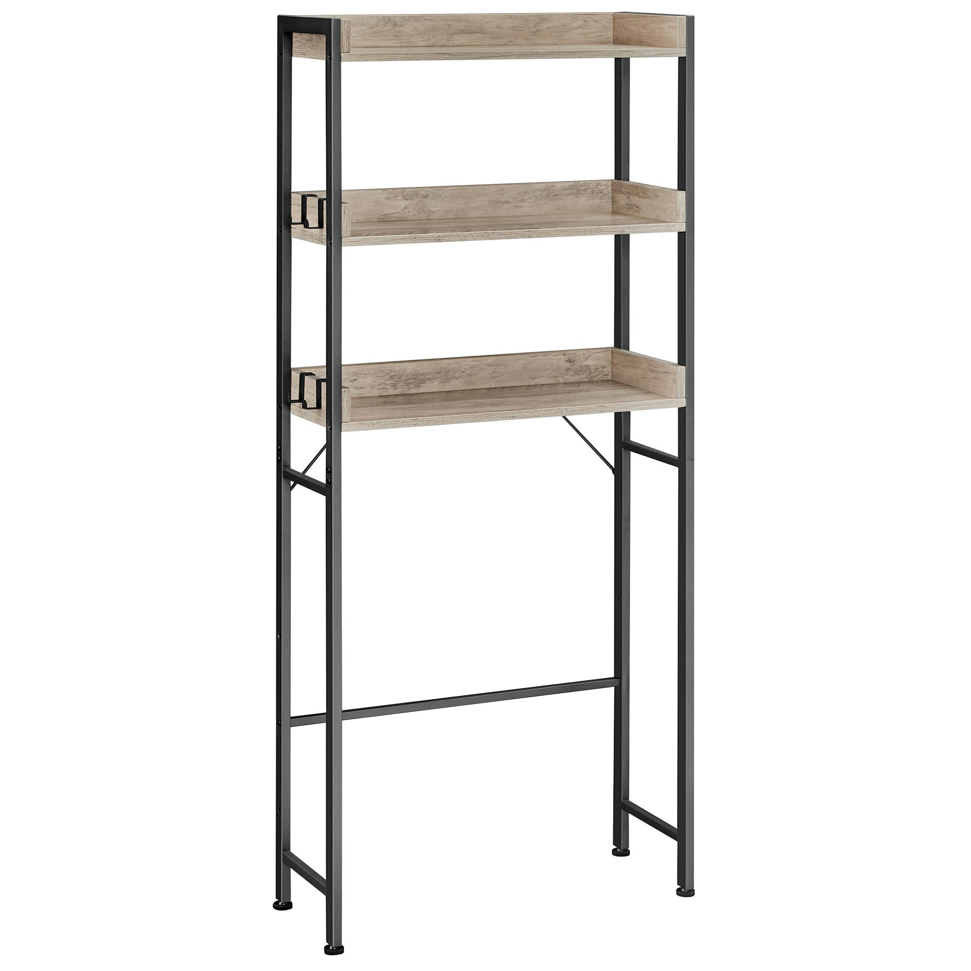 - Étagère WC style industriel effet bois grège