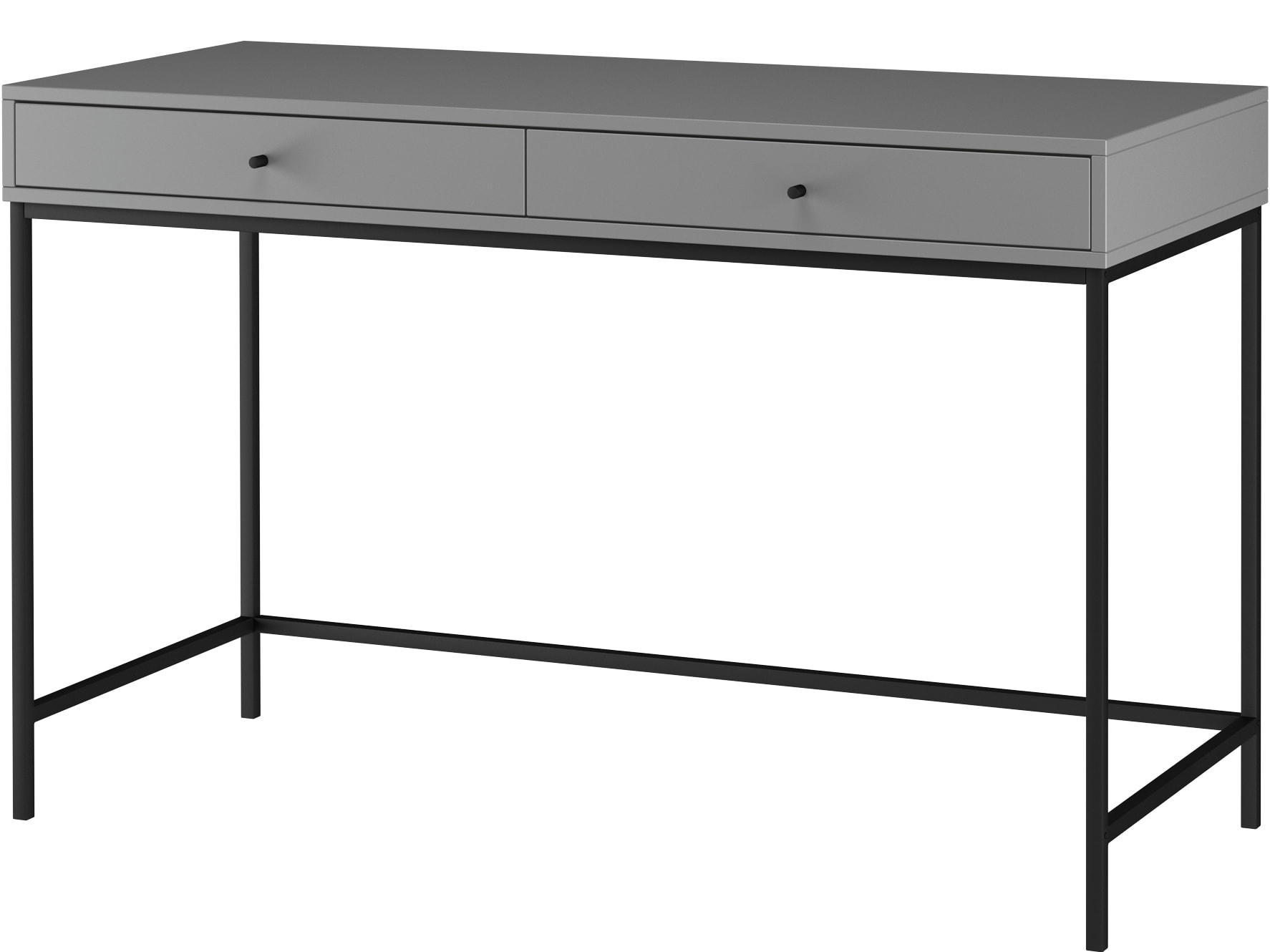 CELINE - Bureau 2 tiroirs en panneaux de particules gris
