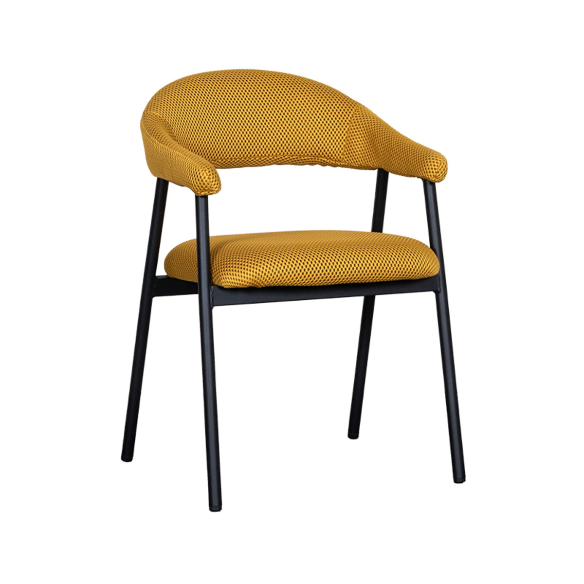 LABEL51 Eetkamerstoel Amaze - Geel Stof - Zithoogte 50cm - Set van 2