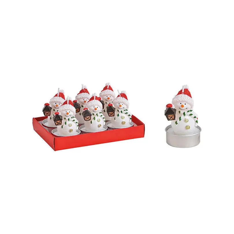 Teelicht 6er-Set Schneemann
