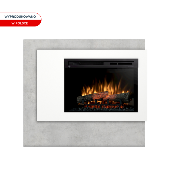 Kominek elektryczny ścienny 1400W 26" XHD LED beton, biały Warmtec Pulmari
