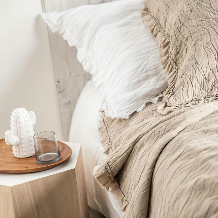 SUK - Dessus De Lit en Coton Beige 280x260 cm