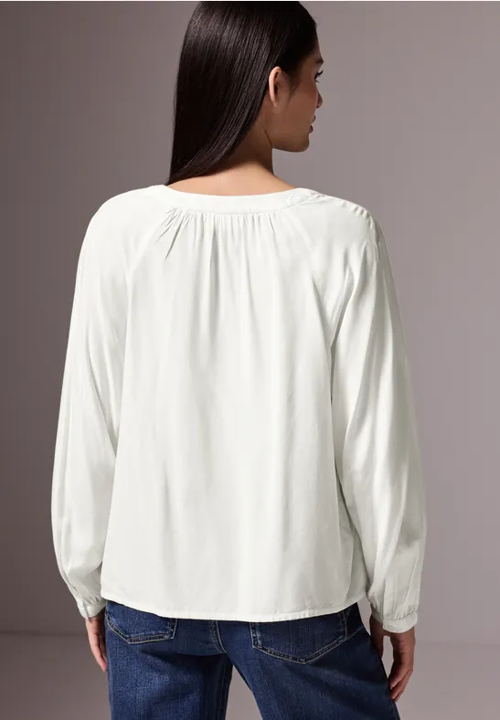 Raglan-Bluse in Unifarbe