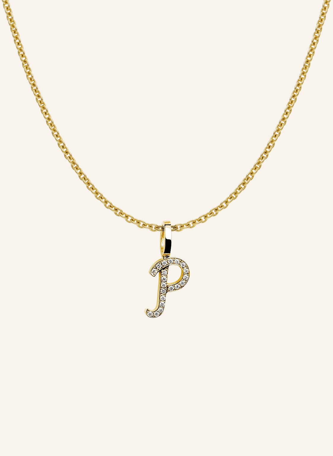 CADA Kette TINY DIAMOND LETTER P
