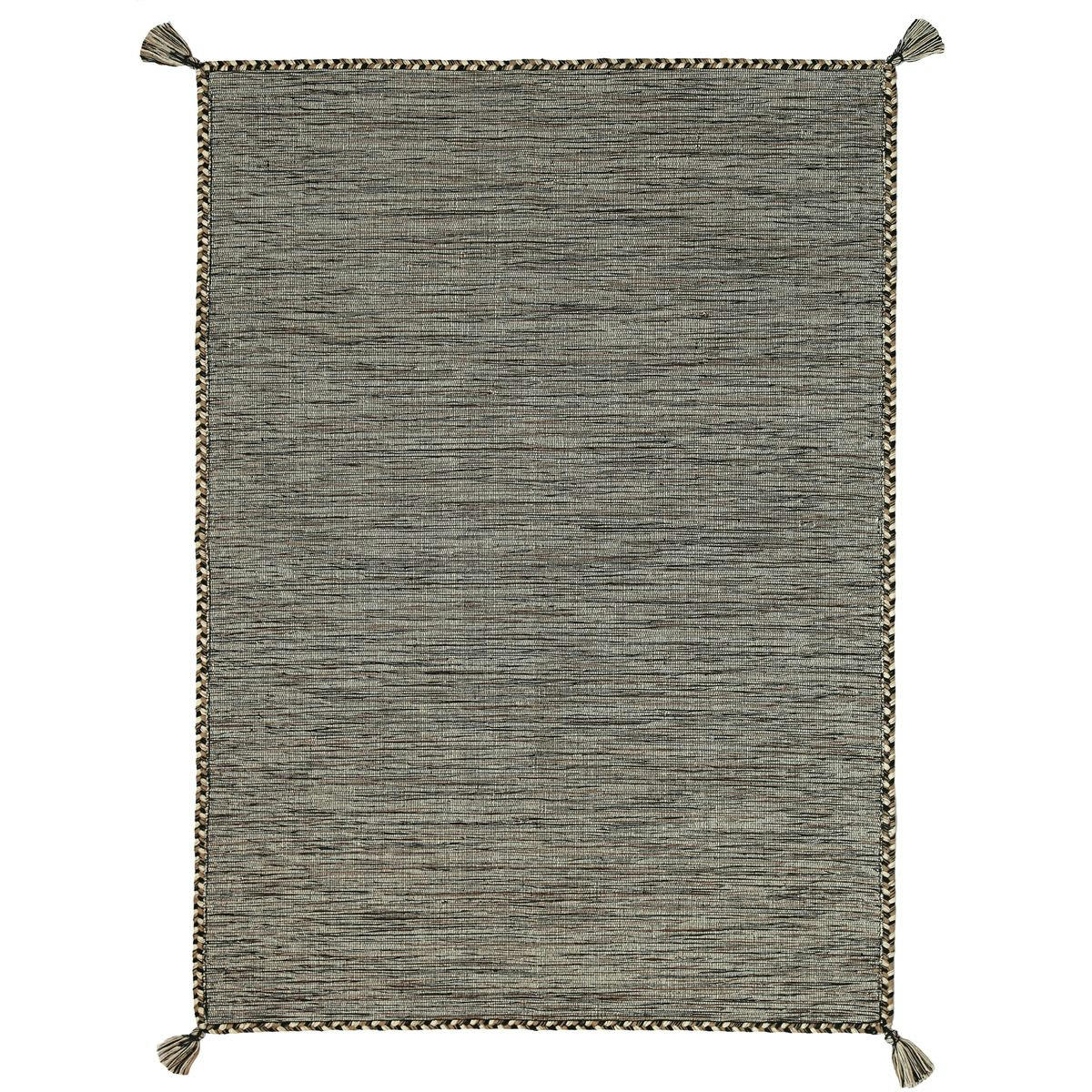 SAHARA - Tapis 100% coton tissé et tressé marron 190x290