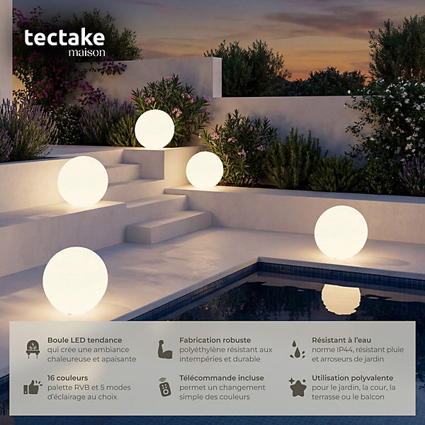 Lampe boule avec éclairage LED 12 W avec télécommande et ampoule