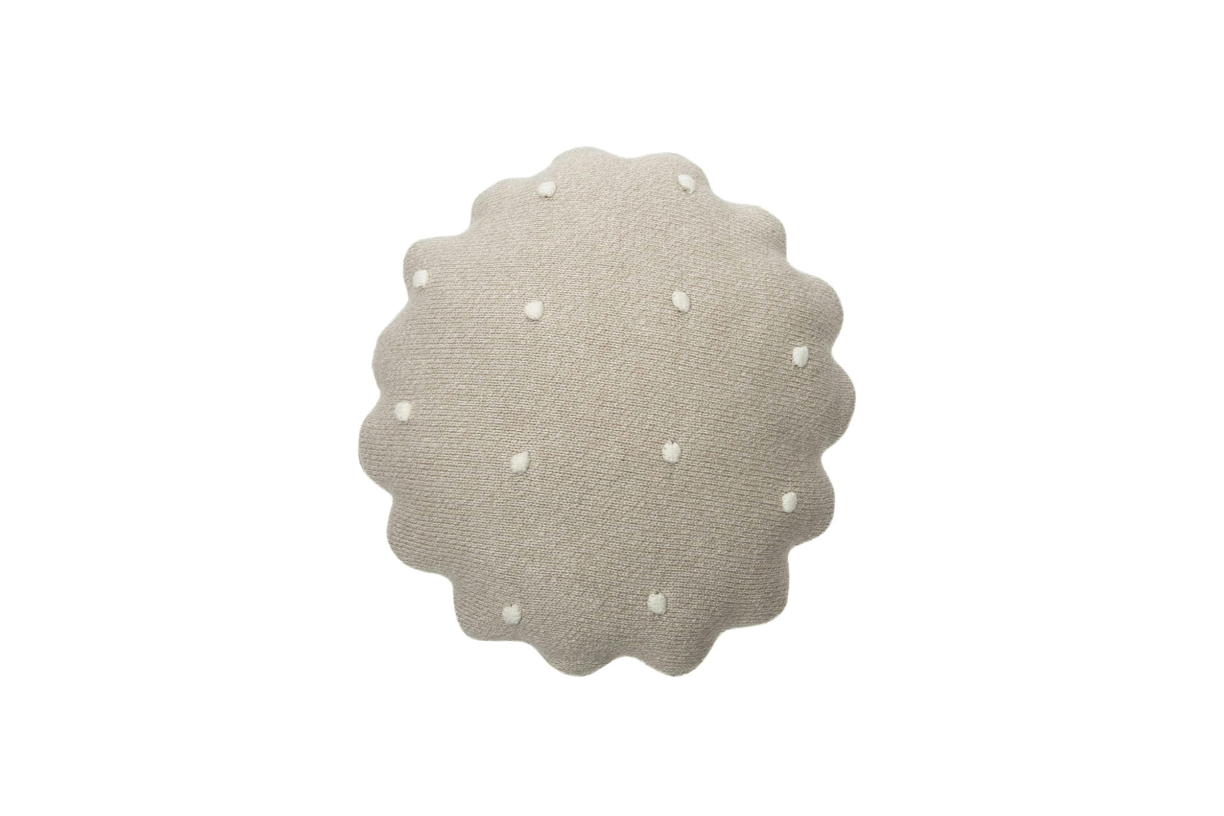 BISCUIT - Coussin en coton beige biscuit 25x25