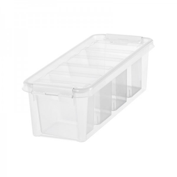 Boîte de rangement allongée avec casiers 3,5 litres - Clips Blancs