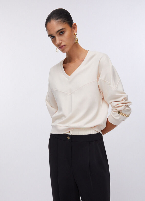 Felpa con dettagli chain