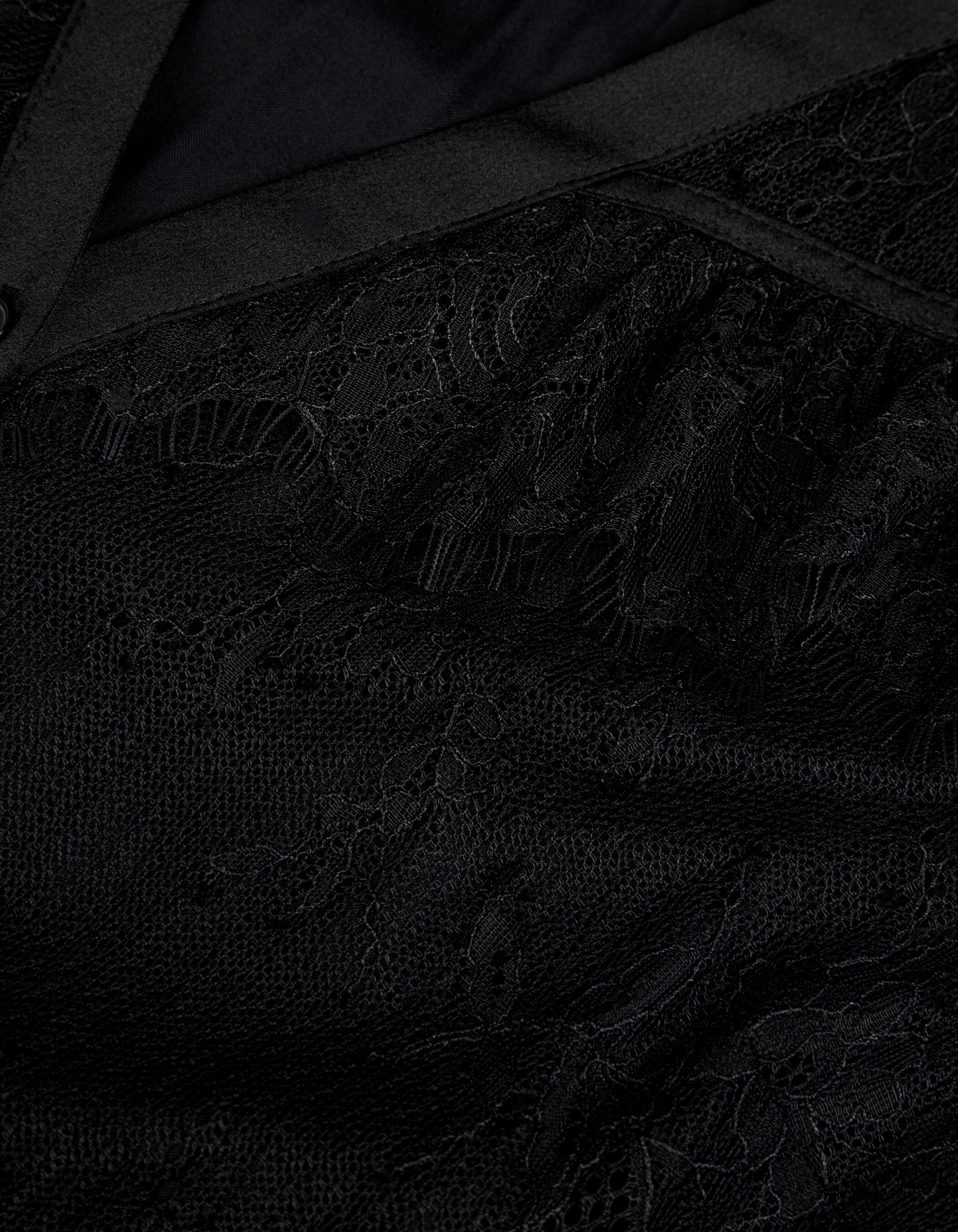Robe longue noire dentelle jeu de transparence Femme