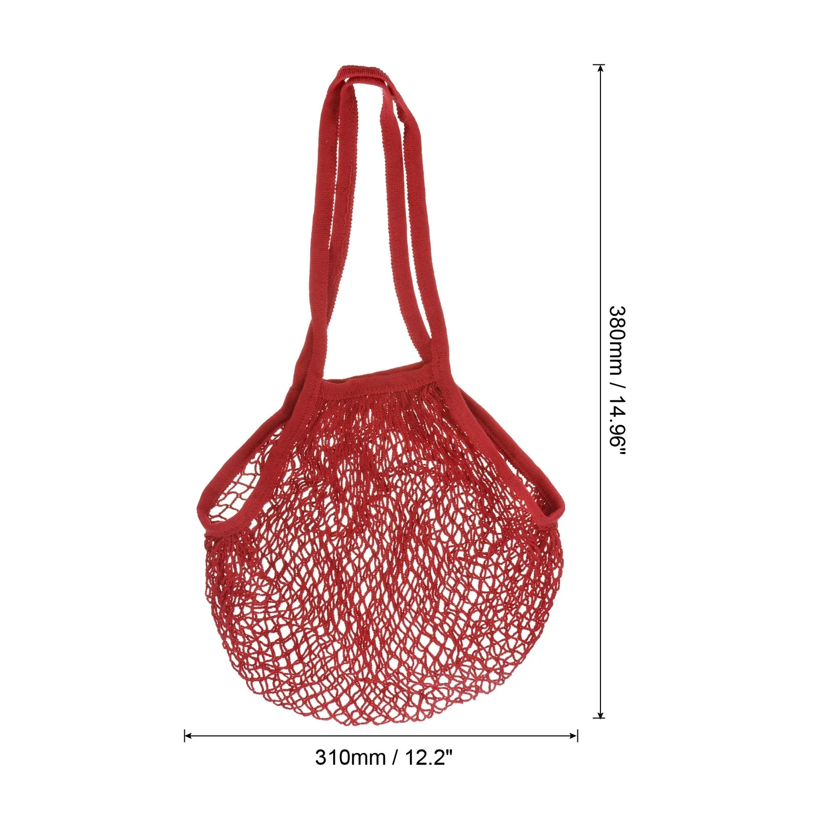 Cotton Mesh Bag, 15x12.2 Long Handle Mesh Net String Grocery Bags
