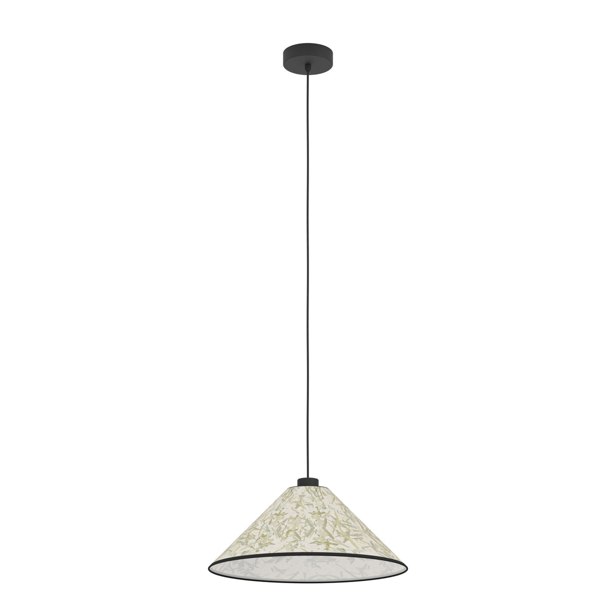 EGLO hanglamp Oxpark - e27 - ø 42 cm - zwart/wit/groen - bamboe