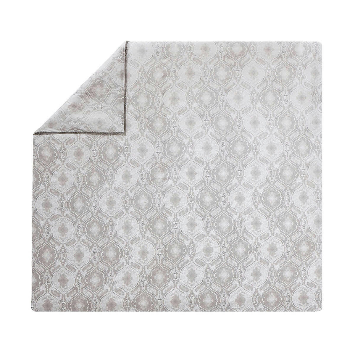 NAMASTE - Housse de couette en satin de coton gris argent 260x240