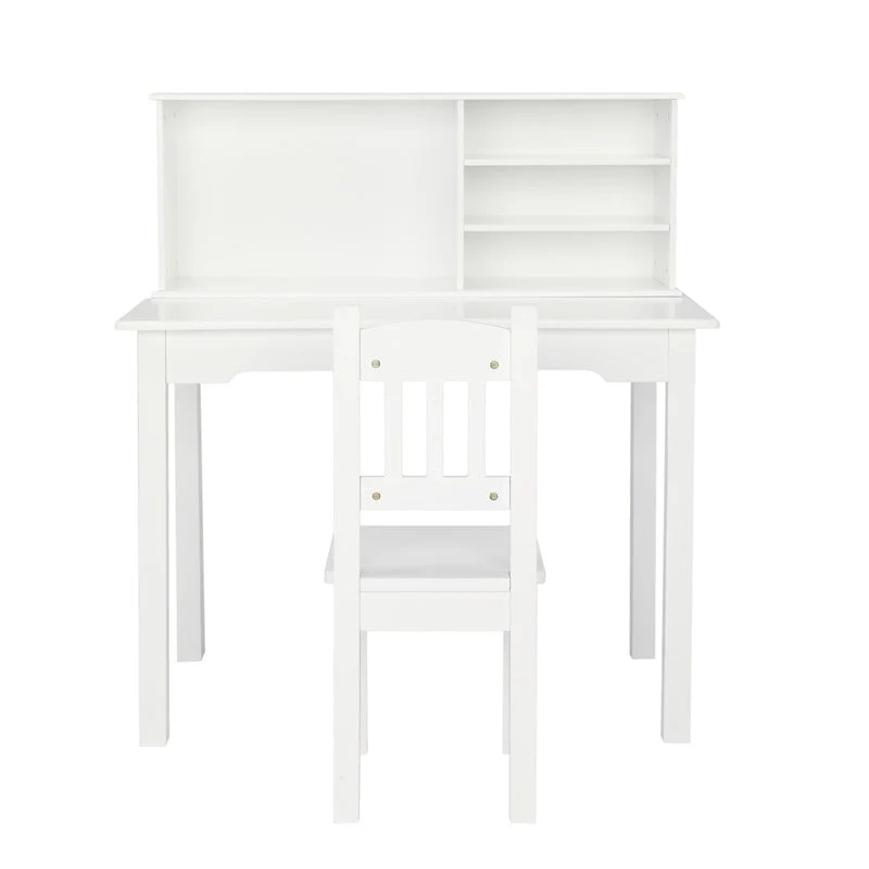 Modern Student Table Kids Desk with 5-layer and Chairs White