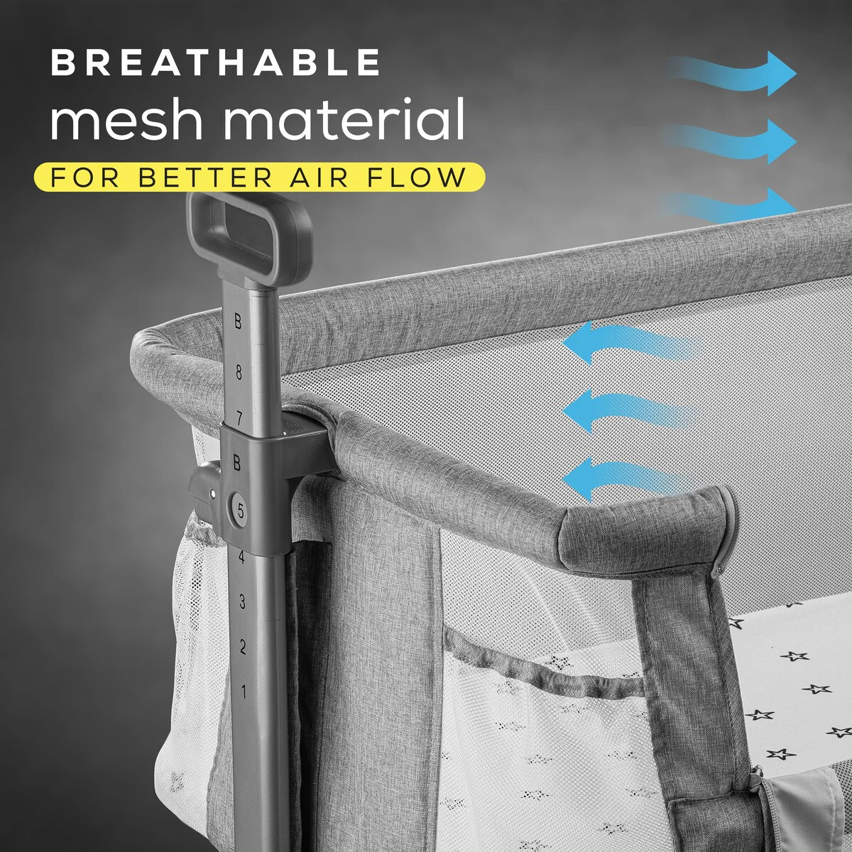 Milliard Bedside Bassinet Mesh Breathable Side Sleeper/Portable Infant Crib