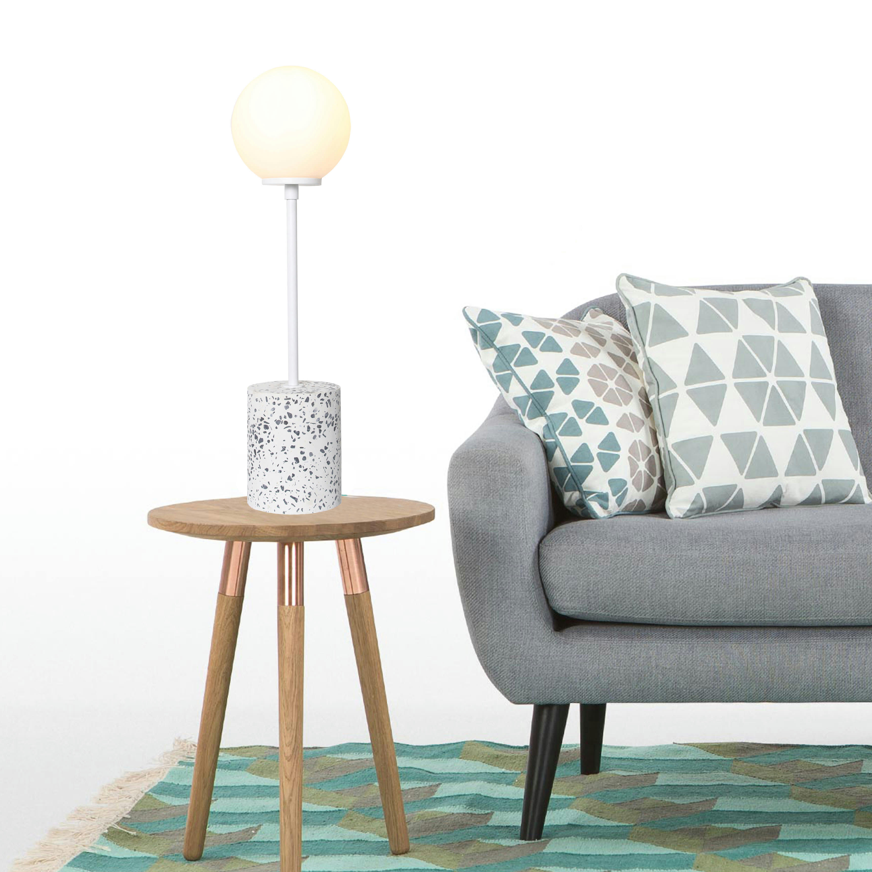 TERRAZZO - Pied de lampe en stone blanc