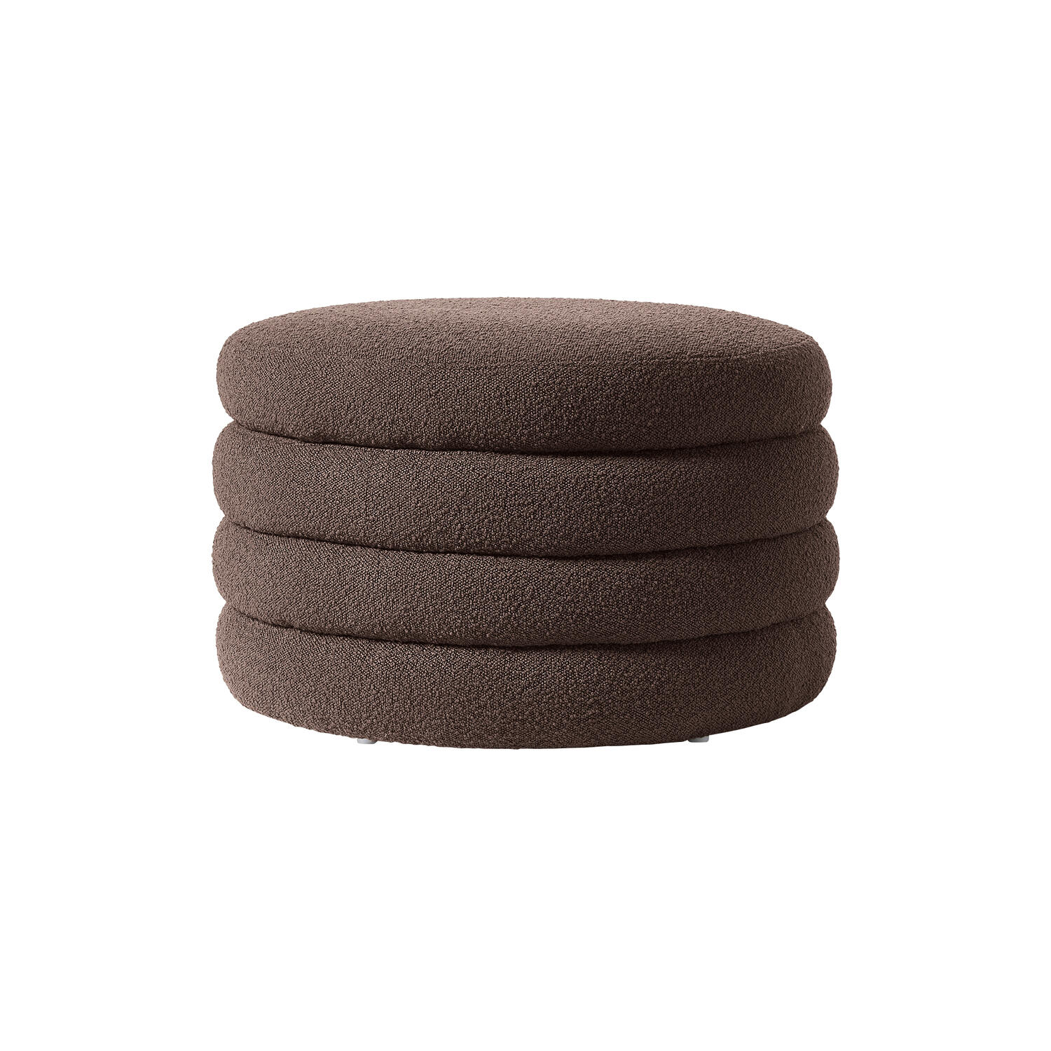 Alto XL Stool with Storage Space, boucl&eacute; dark brown