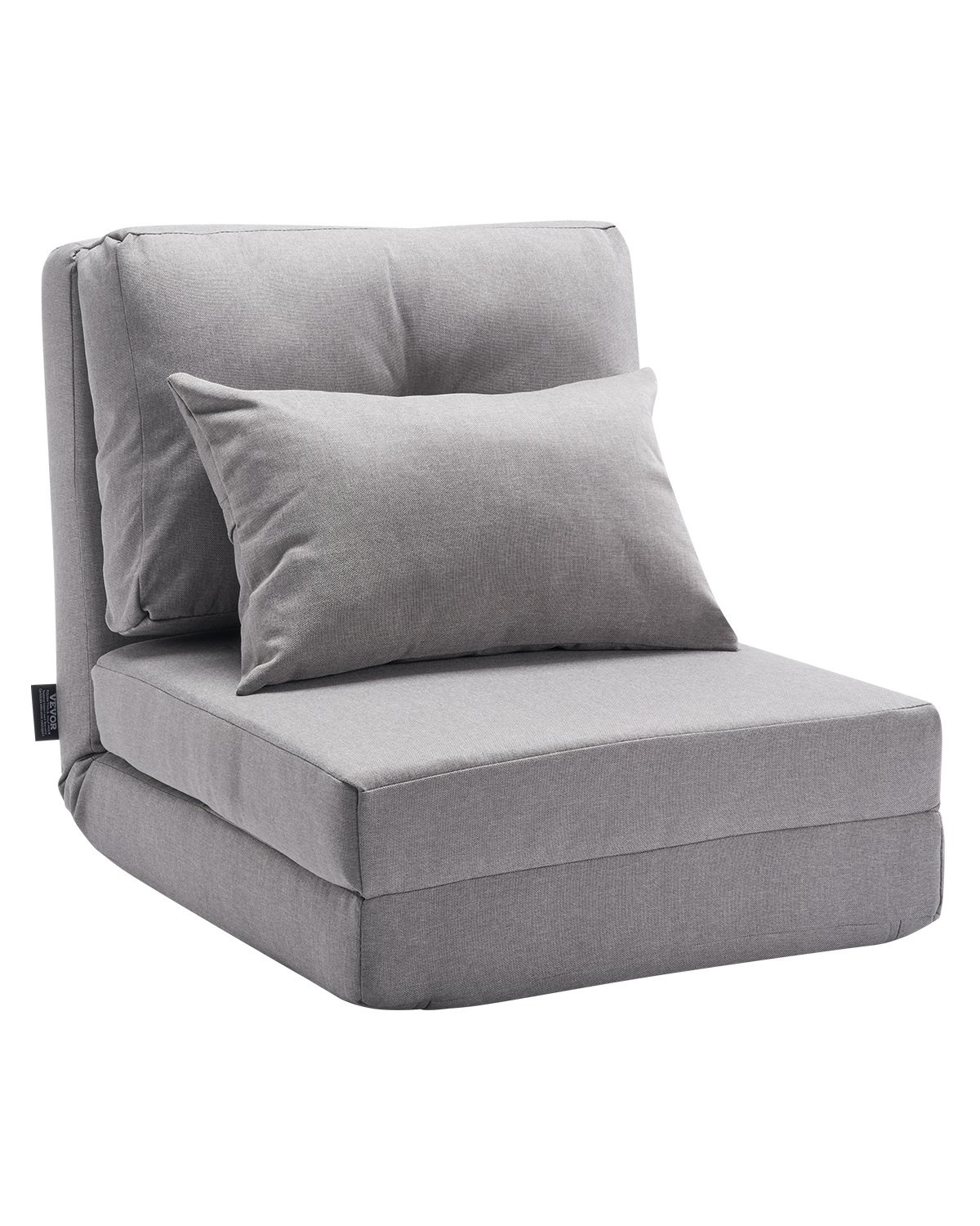 Składany fotel podłogowy regulowany 5-stopniowy sofa szara