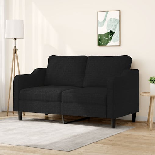 NNEVL 2-Seater Sofa Black 140 cm Fabric