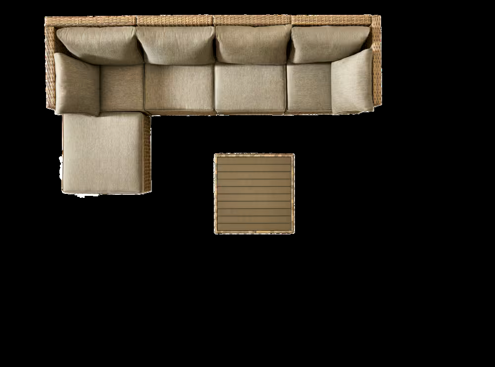 CANVAS Bala Square Outdoor Patio Sectional Set w/UV-Resistant Cushions, 6-pc