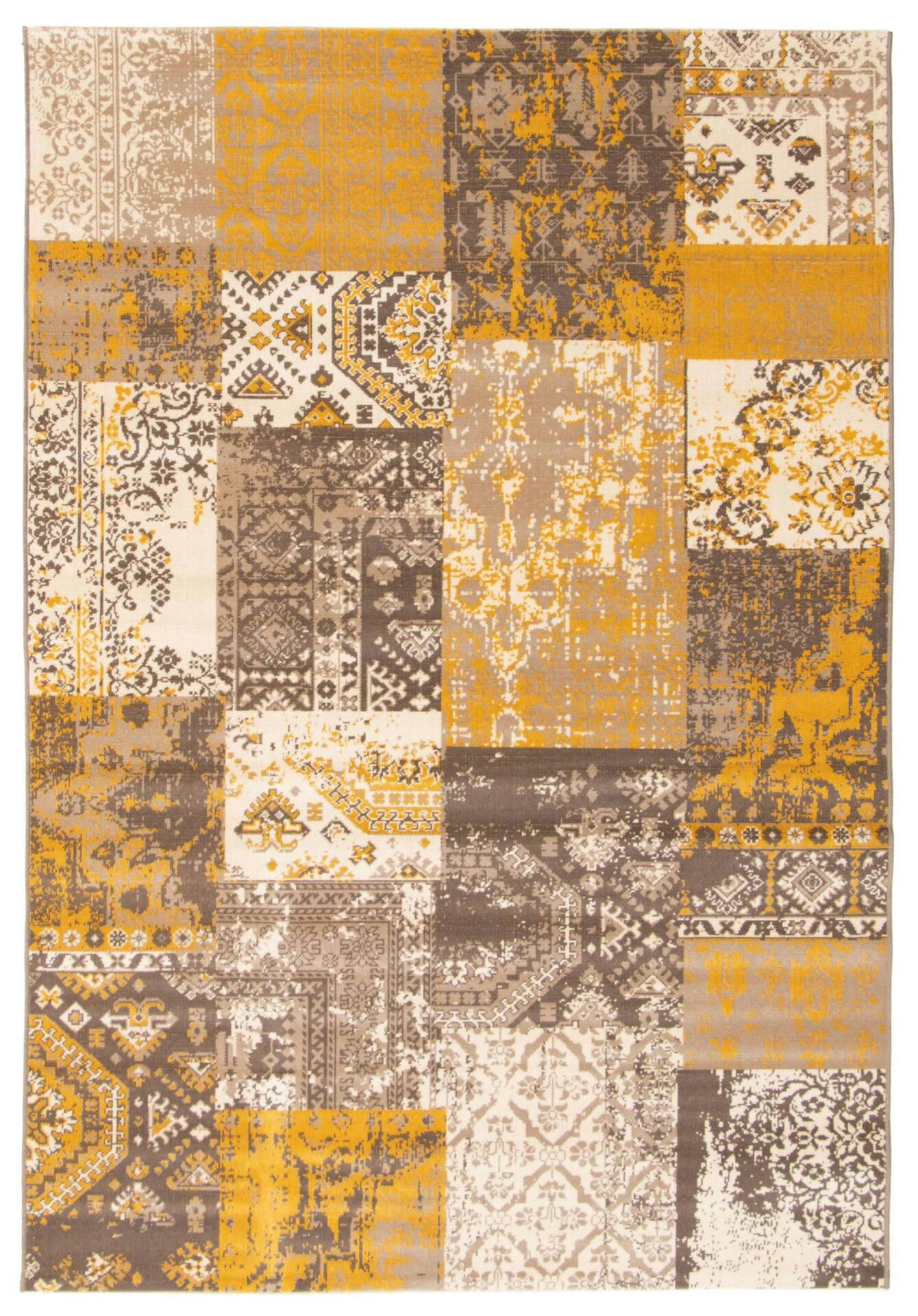 ECARPET Emira Indoor Area Rug, Yellow, Assorted Sizes