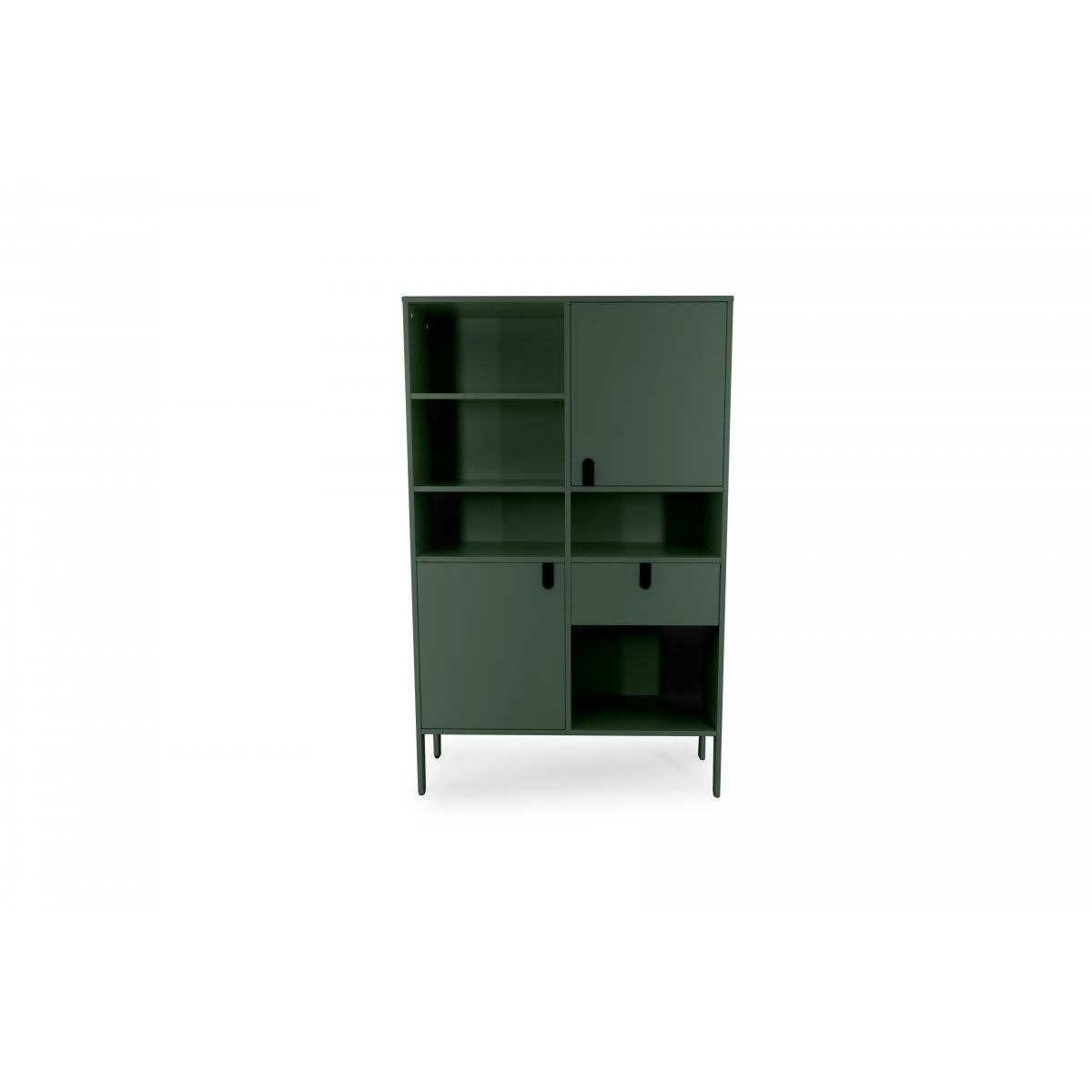 DINA - Grande étagère design nombreux rangements vert